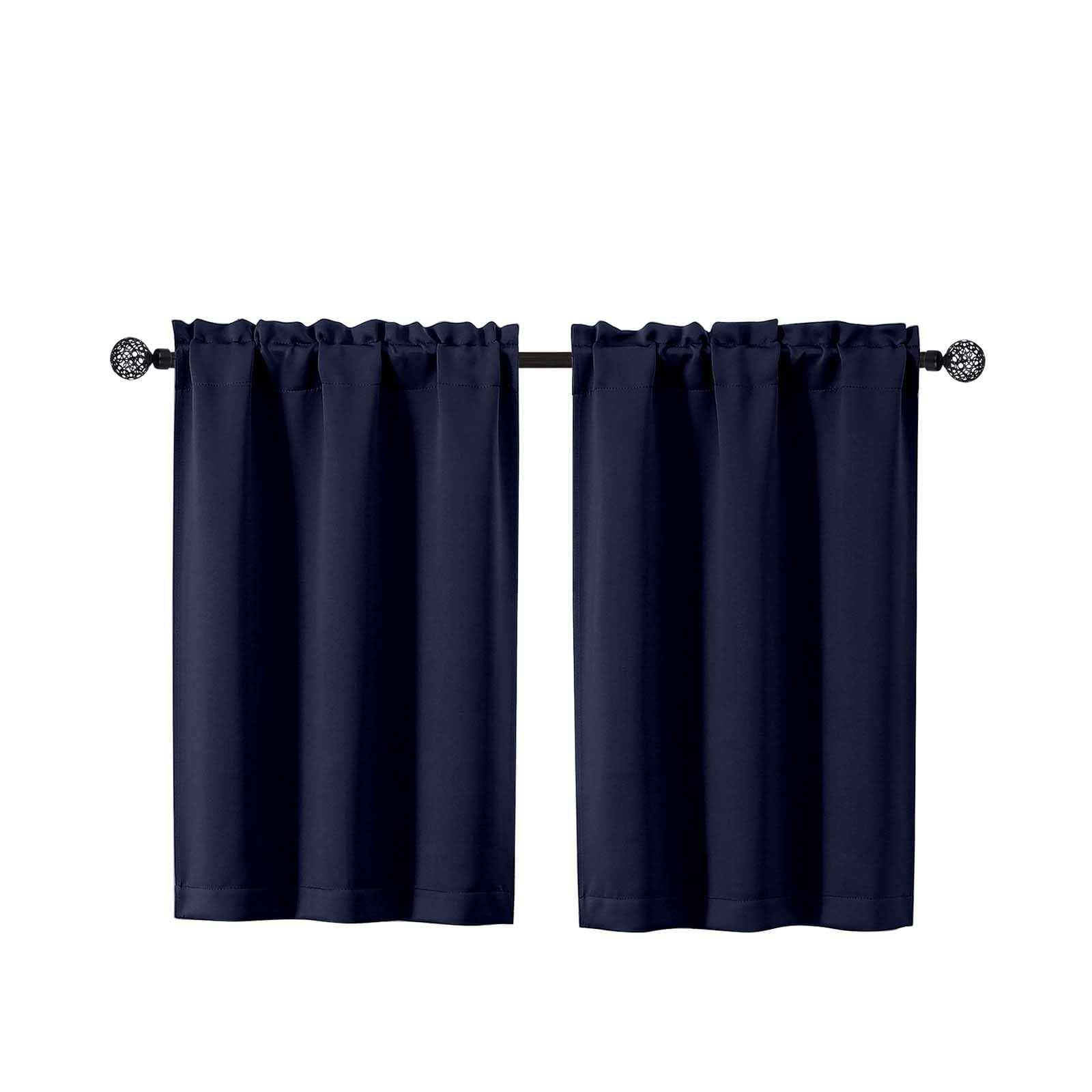 Gwine 24 Inch Length Kitchen Curtains Sets, Light Filtering Half Window Short Curtain Tiers for Bathroom Basement Cabinet Camper Small Windows, 2 PCS, Each 30" Wx24 L, Natural