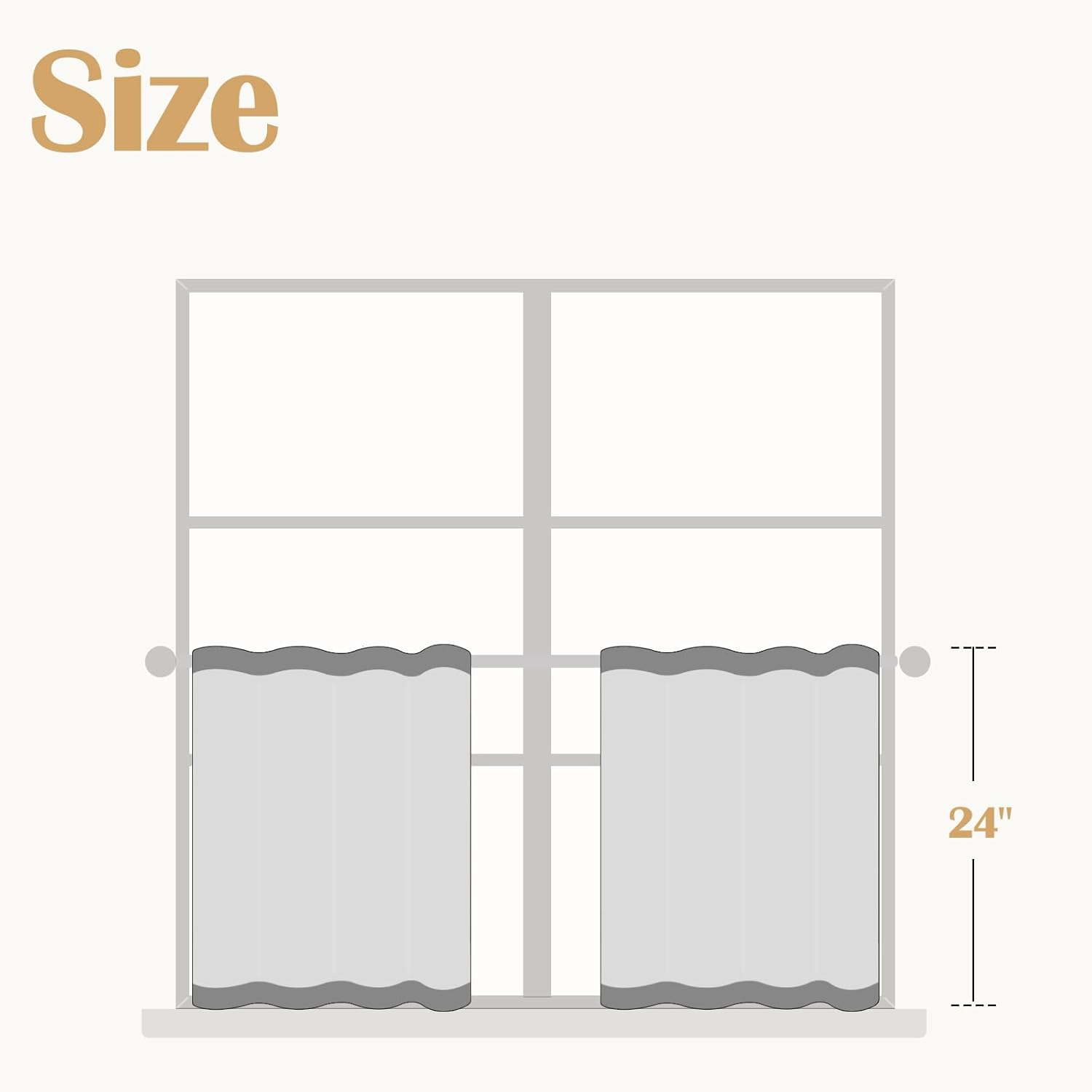 jinchan Linen Kitchen Curtains 24 Inch Vintage Floral Tier Curtains Farmhouse Cottage Cafe Rod Pocket Country Small Window for Laundry Room Bathroom RV 2 Panels Blue on Beige