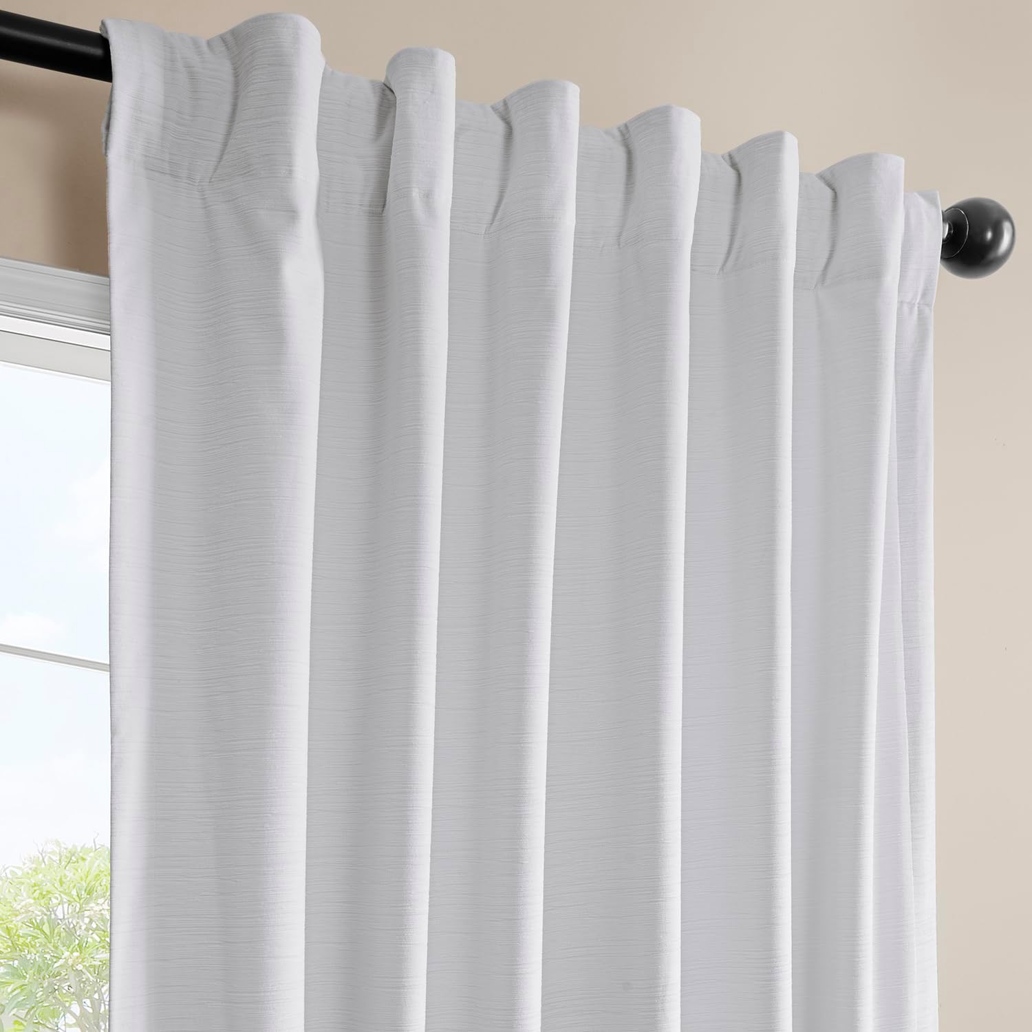 HPD Half Price Drapes Ravello Burnout Velvet Curtains 84 Inches Long (1 Panel) - Rod Pocket Room Darkening Curtains & Drapes for Bedroom, Living Room & Windows - 50X84, White