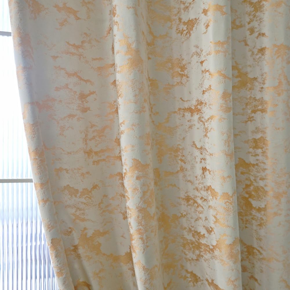 Amidoudou 1 Pair Nordic Style Luxury Velvet Curtains for Living Room Gray and Gold Bedroom Curtains (Gray,54x95 Inch)