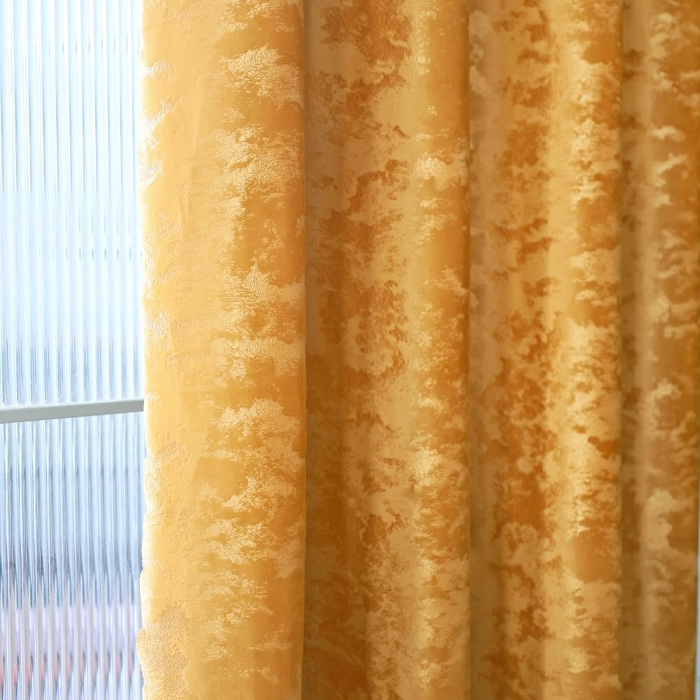 Amidoudou 1 Pair Nordic Style Luxury Velvet Curtains for Living Room Gray and Gold Bedroom Curtains (Gray,54x95 Inch)