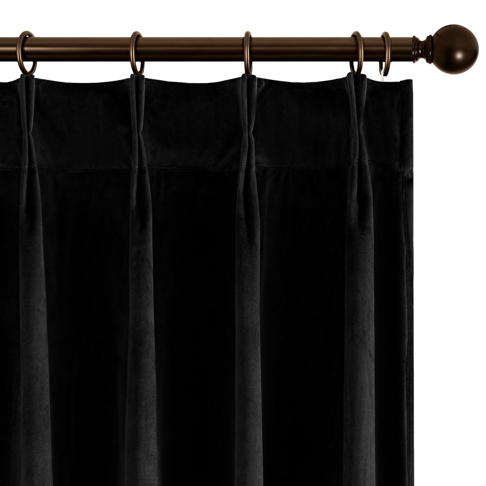 Joydeco Pinch Pleated Velvet Curtains 84 Inch Long 2 Panel Set,Green Curtains for Living Room Bedroom,Thermal Insulated Back Tab Blackout Luxury Drapes with Adjustable Hooks (40”W x84”L,Olive Green)