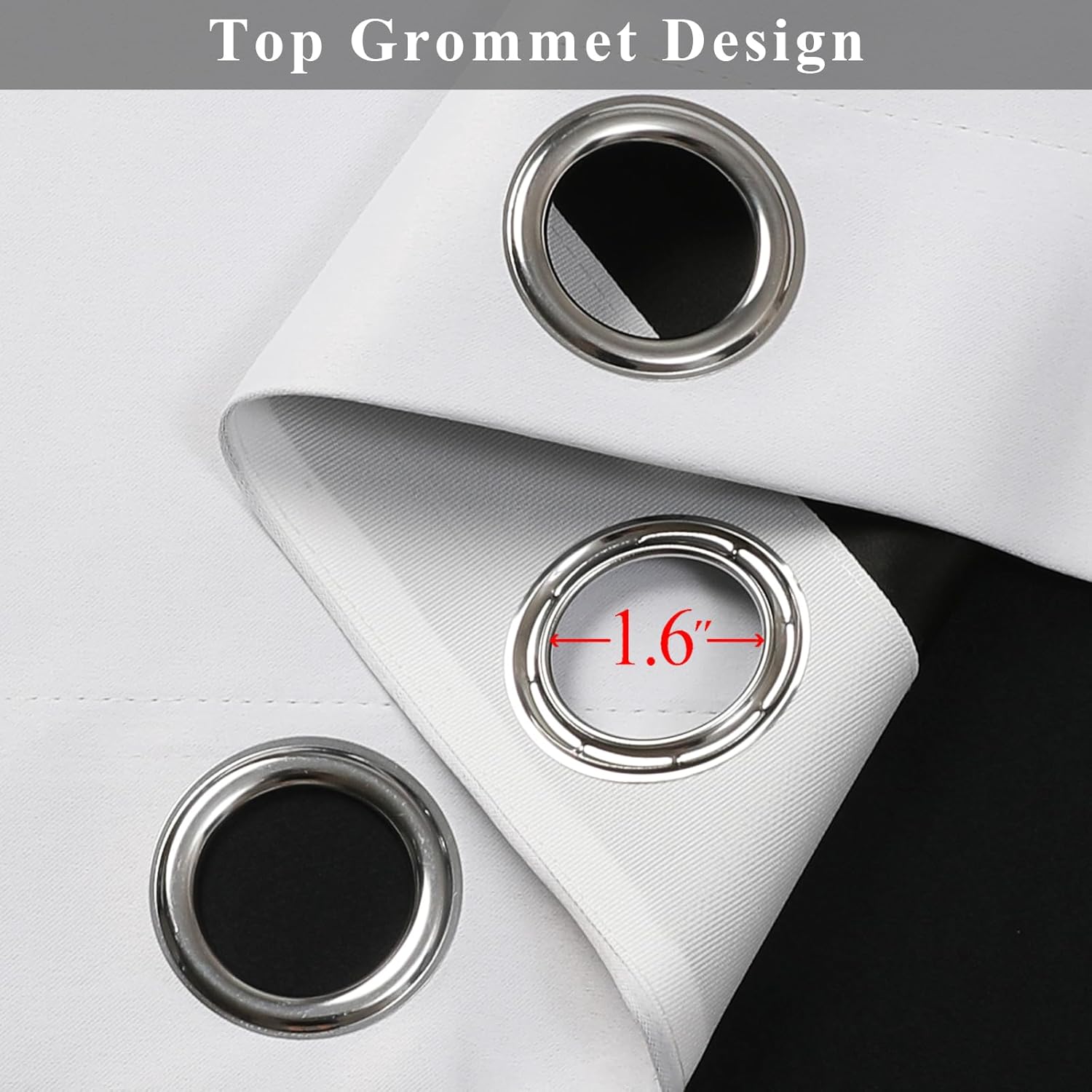 Estelar Textiler Black and Greyish White Blackout Curtains for Bedroom, Ombre Black out Curtains 84 Inch long for Living Room,Room Darkening Thermal Insulated Grommet Window Drapes,52x84 Inch,2 Panels