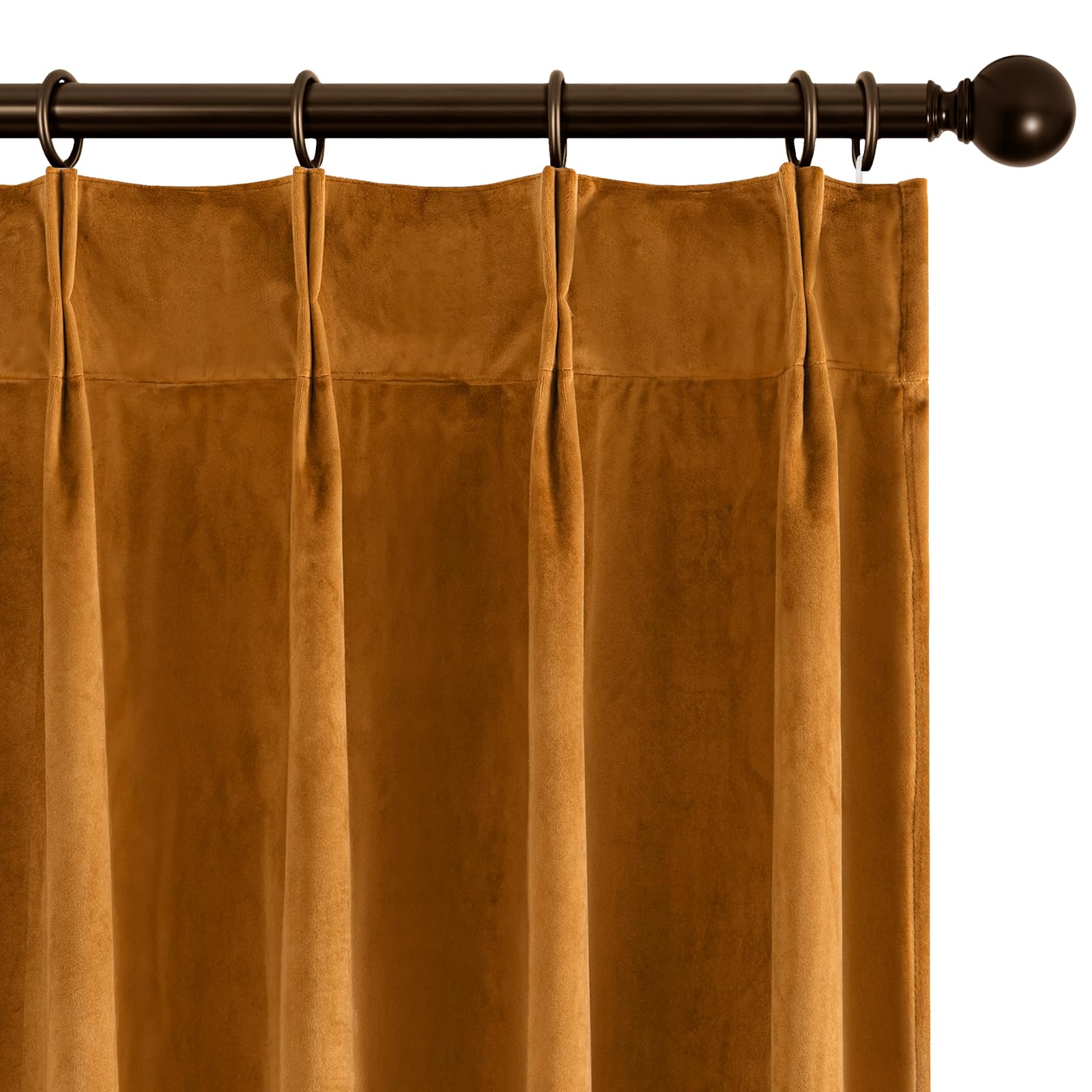 Joydeco Pinch Pleated Velvet Curtains 84 Inch Long 2 Panel Set,Green Curtains for Living Room Bedroom,Thermal Insulated Back Tab Blackout Luxury Drapes with Adjustable Hooks (40”W x84”L,Olive Green)