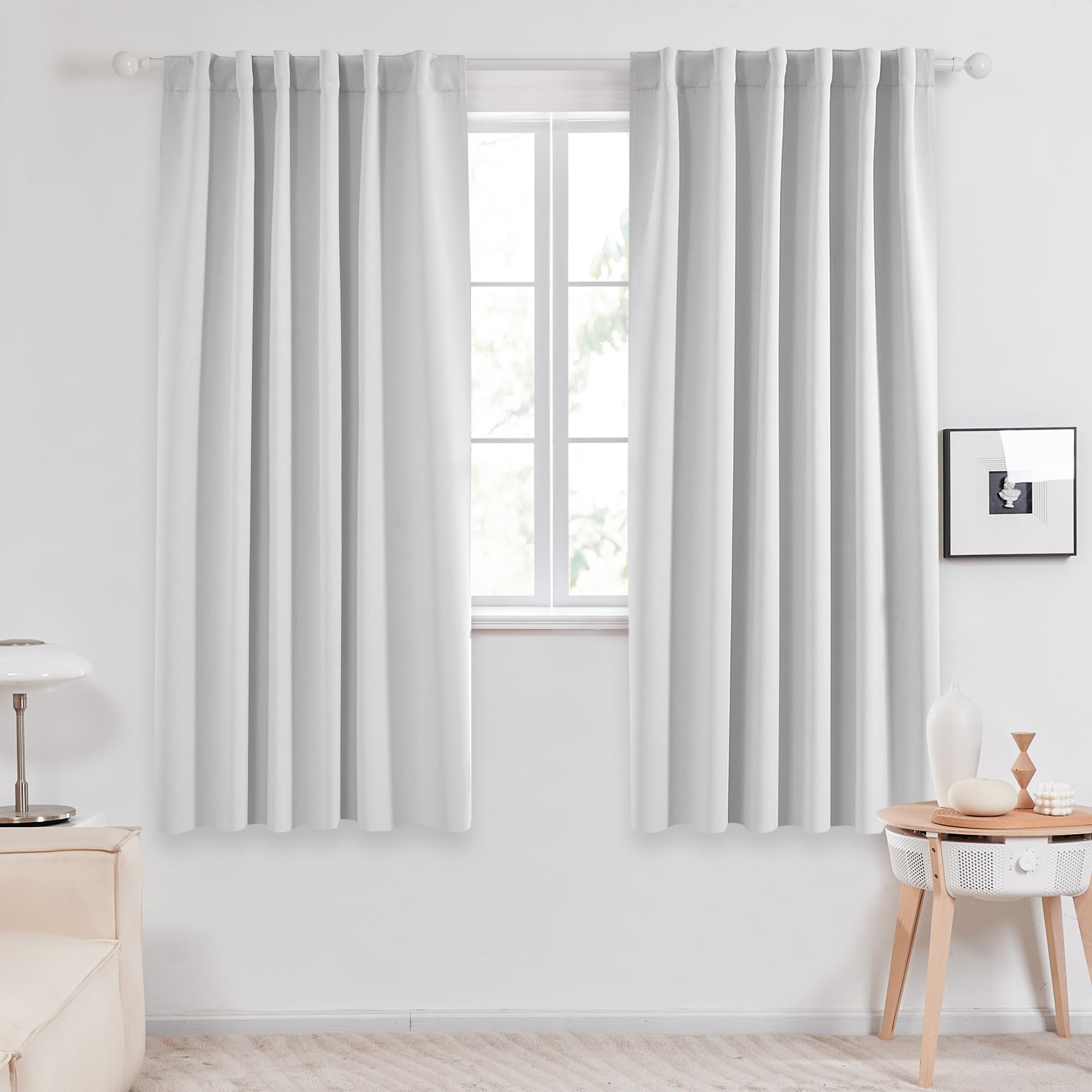 Deconovo Blackout Curtains, Thermal Insulated, W70 x L84 2 Panels, Back Tab, Machine Washable, Room-Darkening Drapes for Bedroom/Living Room Navy Blue