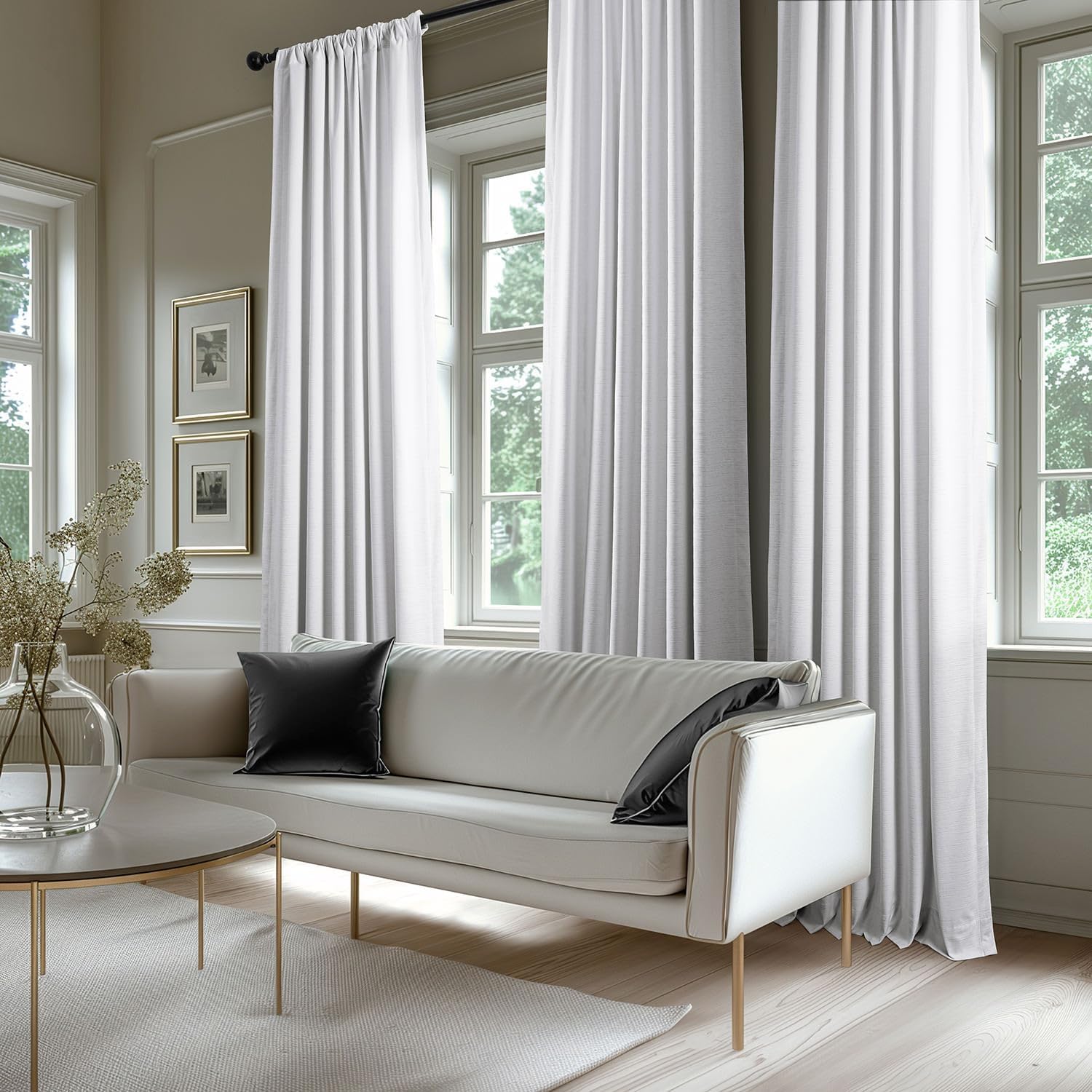 HPD Half Price Drapes Ravello Burnout Velvet Curtains 84 Inches Long (1 Panel) - Rod Pocket Room Darkening Curtains & Drapes for Bedroom, Living Room & Windows - 50X84, White