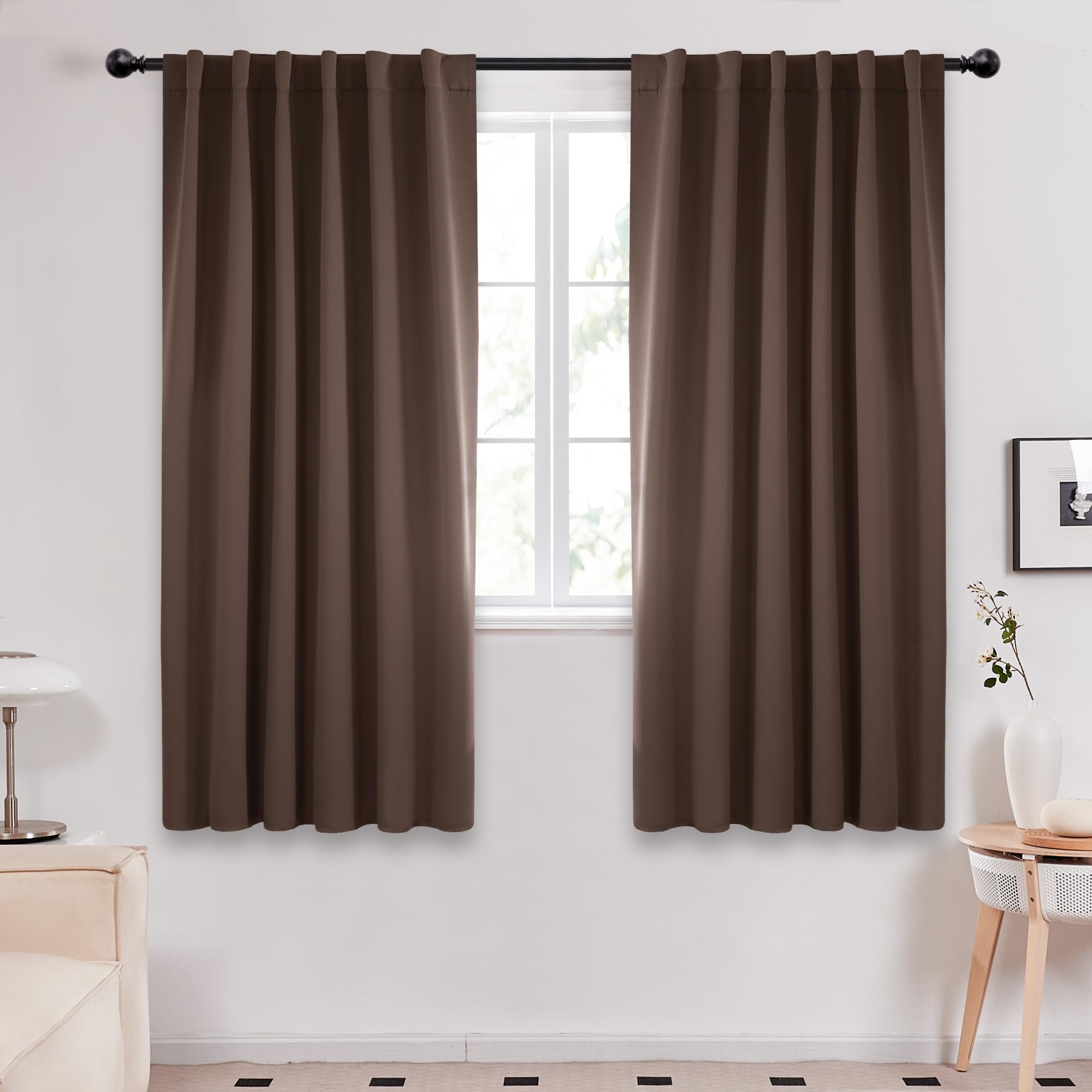 Deconovo Blackout Curtains, Thermal Insulated, W70 x L84 2 Panels, Back Tab, Machine Washable, Room-Darkening Drapes for Bedroom/Living Room Navy Blue