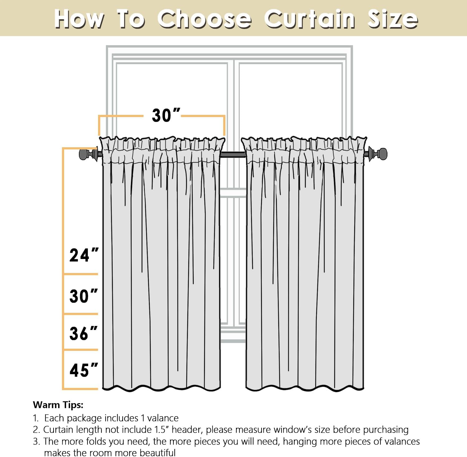 OVZME Kitchen Curtains 24 Inch Length, Light Filtering Faux Linen Textured Small Cafe Curtains, Short Window Curtain Tiers for Cabinet Bathroom Basement RV Camper, 30Wx24L Inch, 2PCS, Terracotta