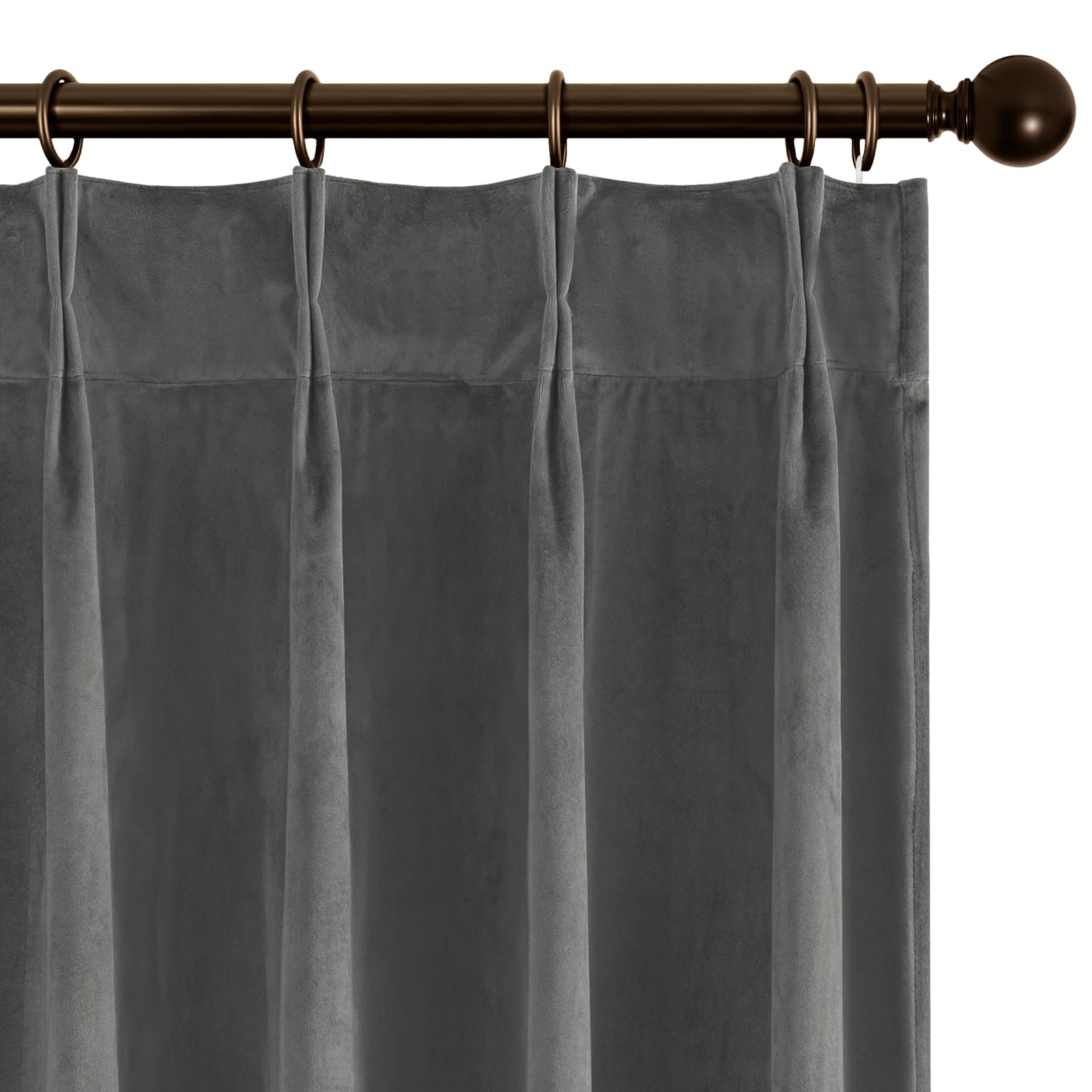 Joydeco Pinch Pleated Velvet Curtains 84 Inch Long 2 Panel Set,Green Curtains for Living Room Bedroom,Thermal Insulated Back Tab Blackout Luxury Drapes with Adjustable Hooks (40”W x84”L,Olive Green)