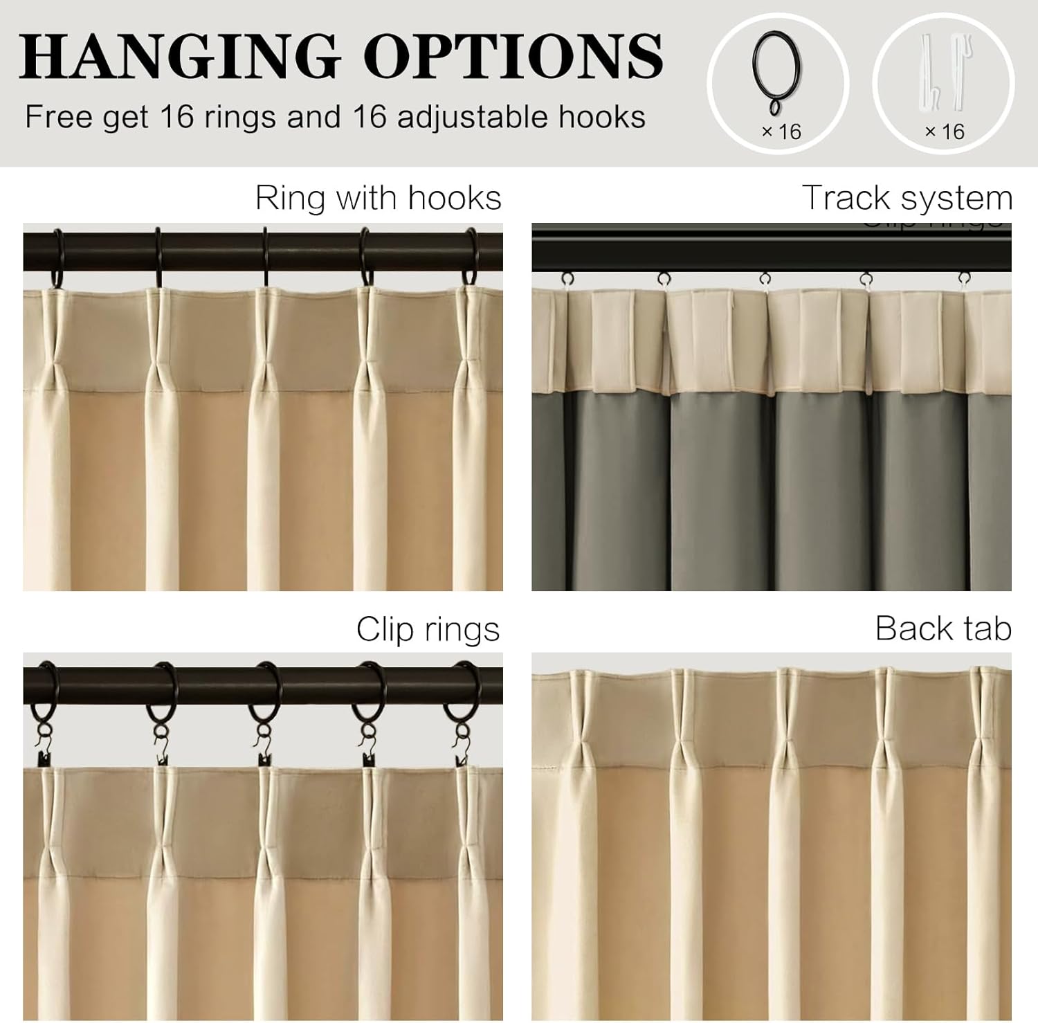 Cream Pinch Pleated Velvet Blackout Curtains 84 inches Long 2 Panels Set,Ivory Luxury Modern Elegant Drapes for Bedroom Living Room,Thermal Insulated Back Tab Window Panels,W40 x L84,Home Decor