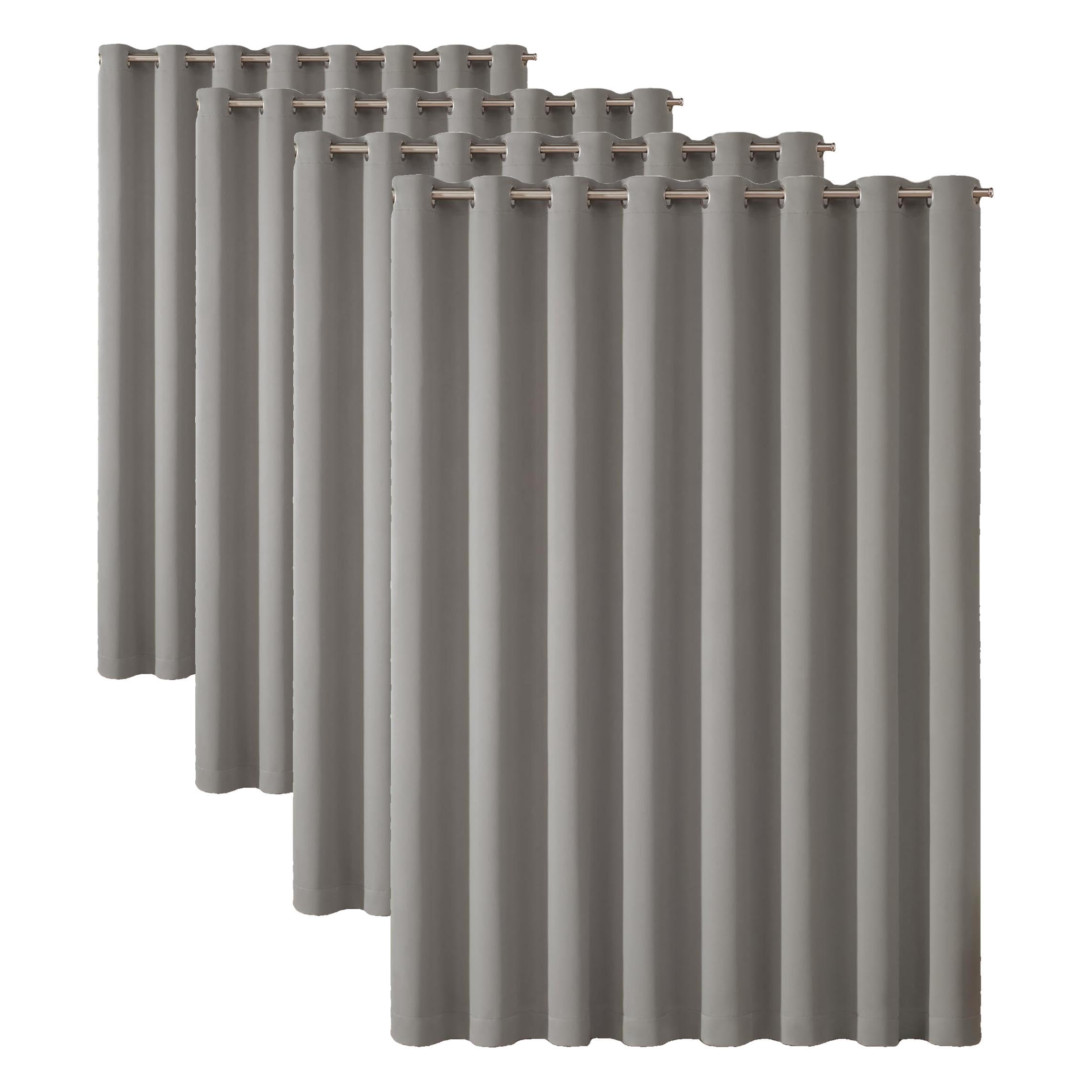 ECLIPSE Blackout Curtains for Bedroom-Darrell 37" x 84" Insulated Darkening Single Panel Rod Pocket Window Treatment Living Room, Grey