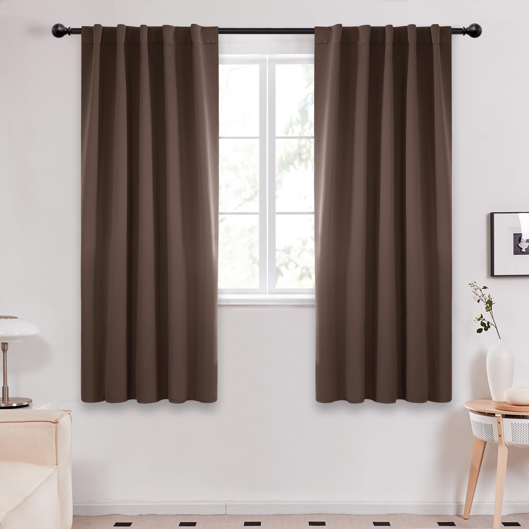Deconovo Blackout Curtains, Thermal Insulated, W70 x L84 2 Panels, Back Tab, Machine Washable, Room-Darkening Drapes for Bedroom/Living Room Navy Blue