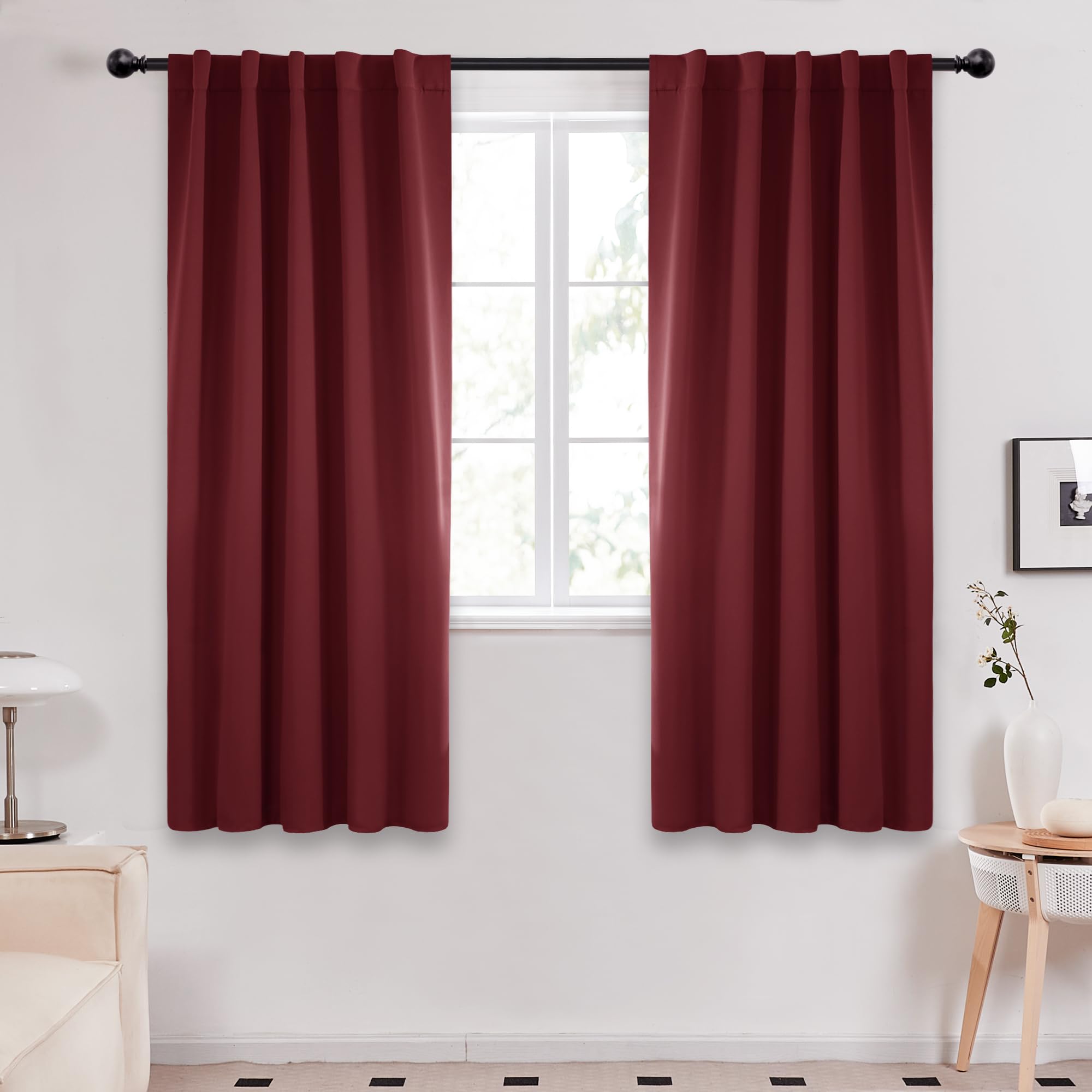 Deconovo Blackout Curtains, Thermal Insulated, W70 x L84 2 Panels, Back Tab, Machine Washable, Room-Darkening Drapes for Bedroom/Living Room Navy Blue