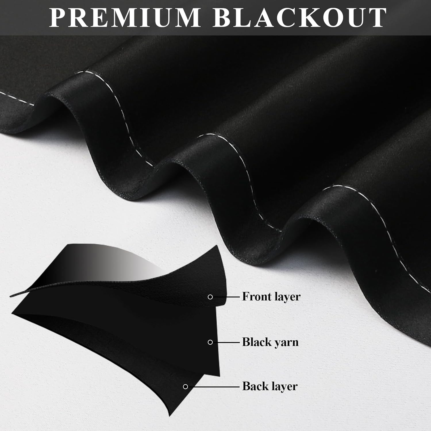 Estelar Textiler Black and Greyish White Blackout Curtains for Bedroom, Ombre Black out Curtains 84 Inch long for Living Room,Room Darkening Thermal Insulated Grommet Window Drapes,52x84 Inch,2 Panels