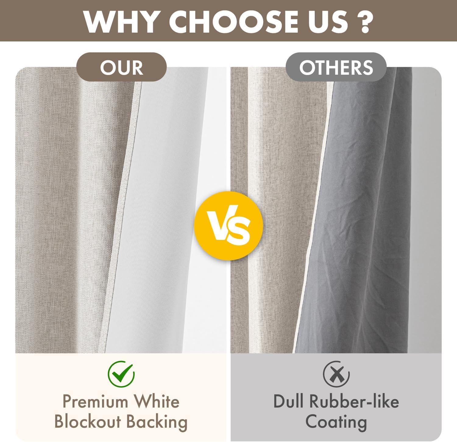 MIULEE 100% Blackout Linen Curtains for Bedroom 84 inches Long, Thermal Insulated Room Darkening Black Out Drapes for Living Room, Back Tab Rod Pocket, 2 Panels Set, 40 Wide x 84 Length, Cream