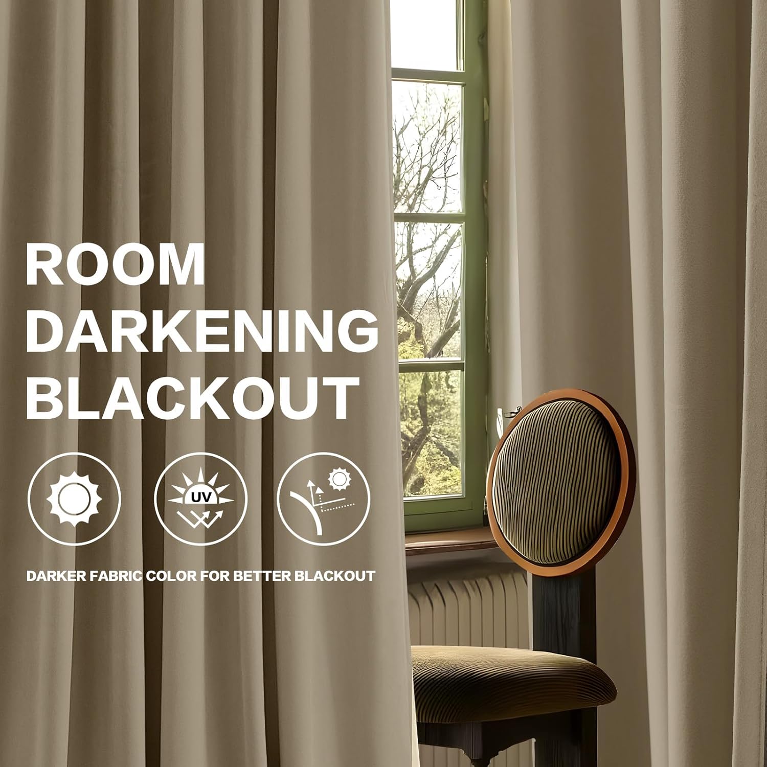 Cream Pinch Pleated Velvet Blackout Curtains 84 inches Long 2 Panels Set,Ivory Luxury Modern Elegant Drapes for Bedroom Living Room,Thermal Insulated Back Tab Window Panels,W40 x L84,Home Decor