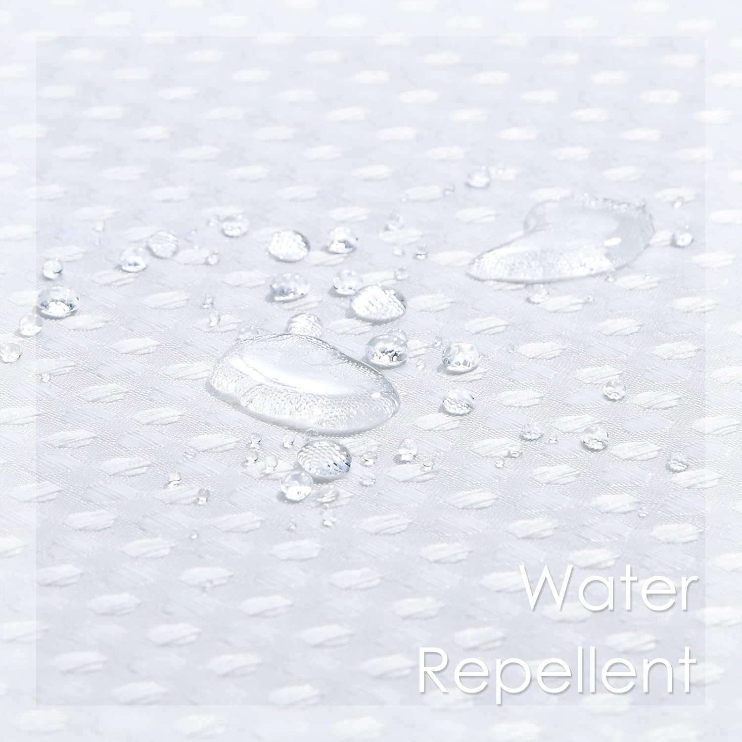 Home Queen White Water Resistant Bathroom Window Curtain, Waffle Textured Half Tier Curtains for Kitchen Cafe, 36" W X 45" L Inches, Set of 2