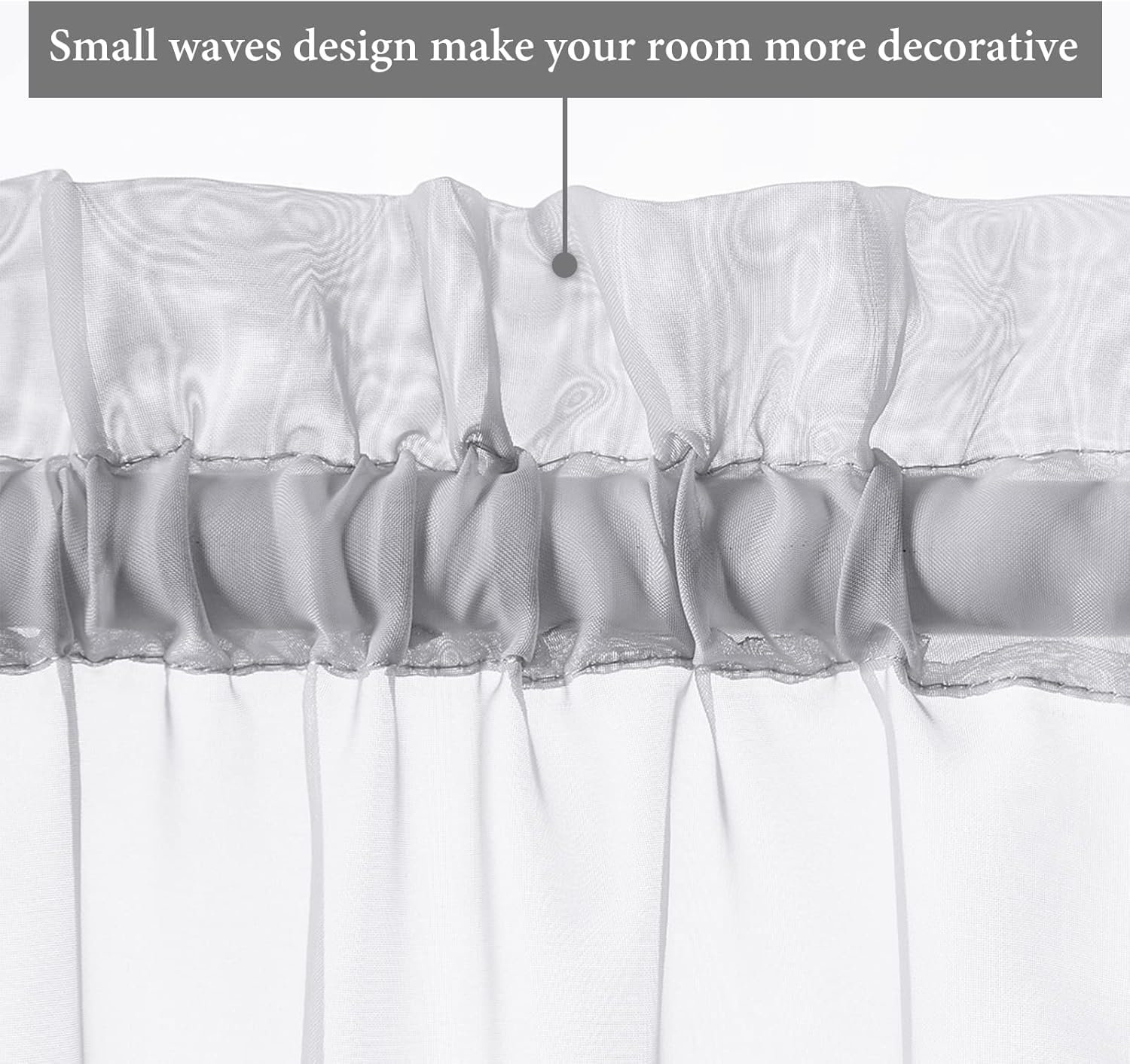 MIULEE 2 Panels Sidelight French Door Curtains Semi Sheer Light Filtering Window Treatment 25 x 72 Inches with Tieback - 2 Panels,Light Grey