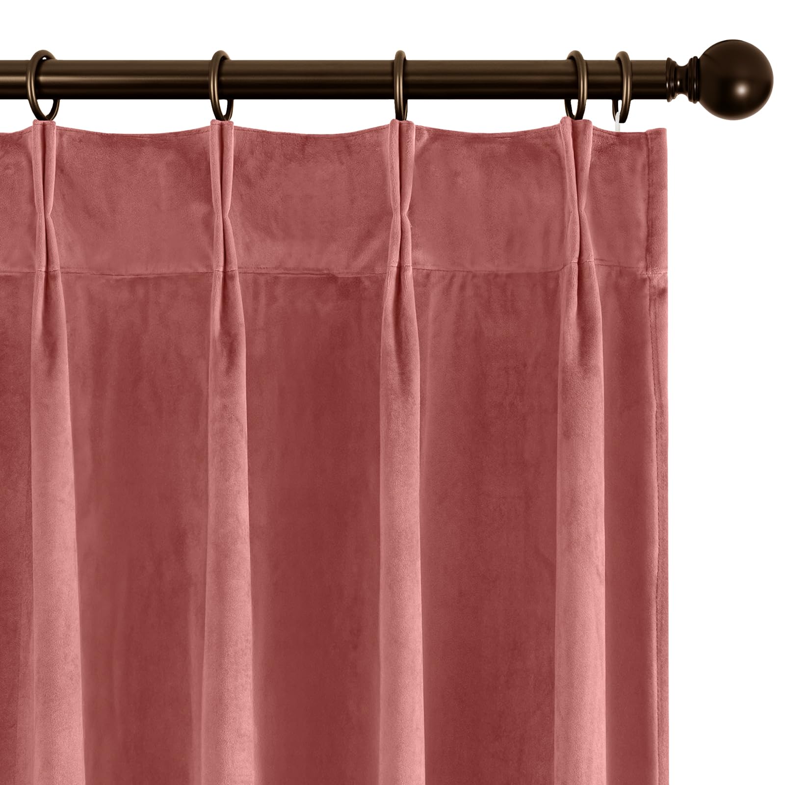 Joydeco Pinch Pleated Velvet Curtains 84 Inch Long 2 Panel Set,Green Curtains for Living Room Bedroom,Thermal Insulated Back Tab Blackout Luxury Drapes with Adjustable Hooks (40”W x84”L,Olive Green)