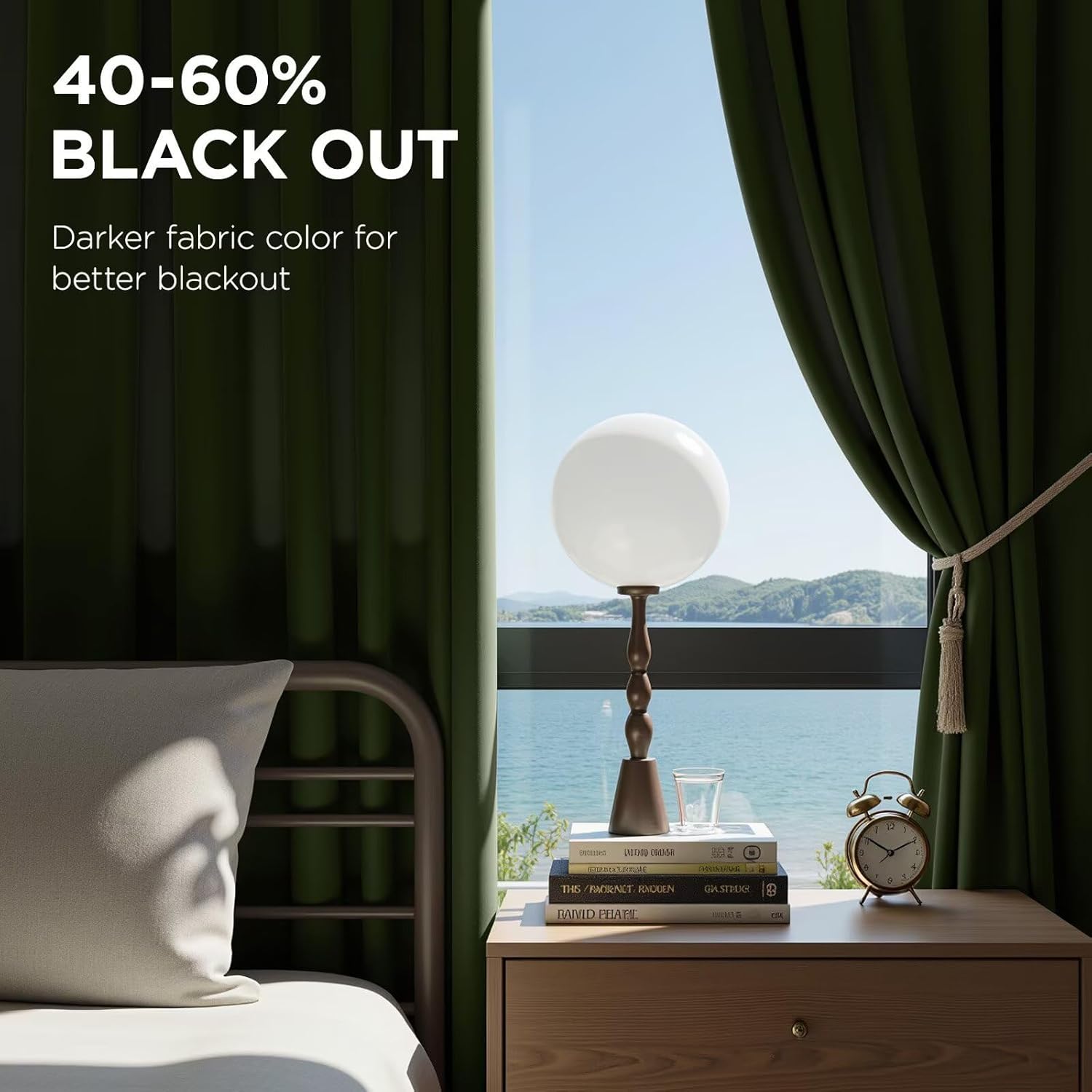 Joydeco Pinch Pleated Velvet Curtains 84 Inch Long 2 Panel Set,Green Curtains for Living Room Bedroom,Thermal Insulated Back Tab Blackout Luxury Drapes with Adjustable Hooks (40”W x84”L,Olive Green)