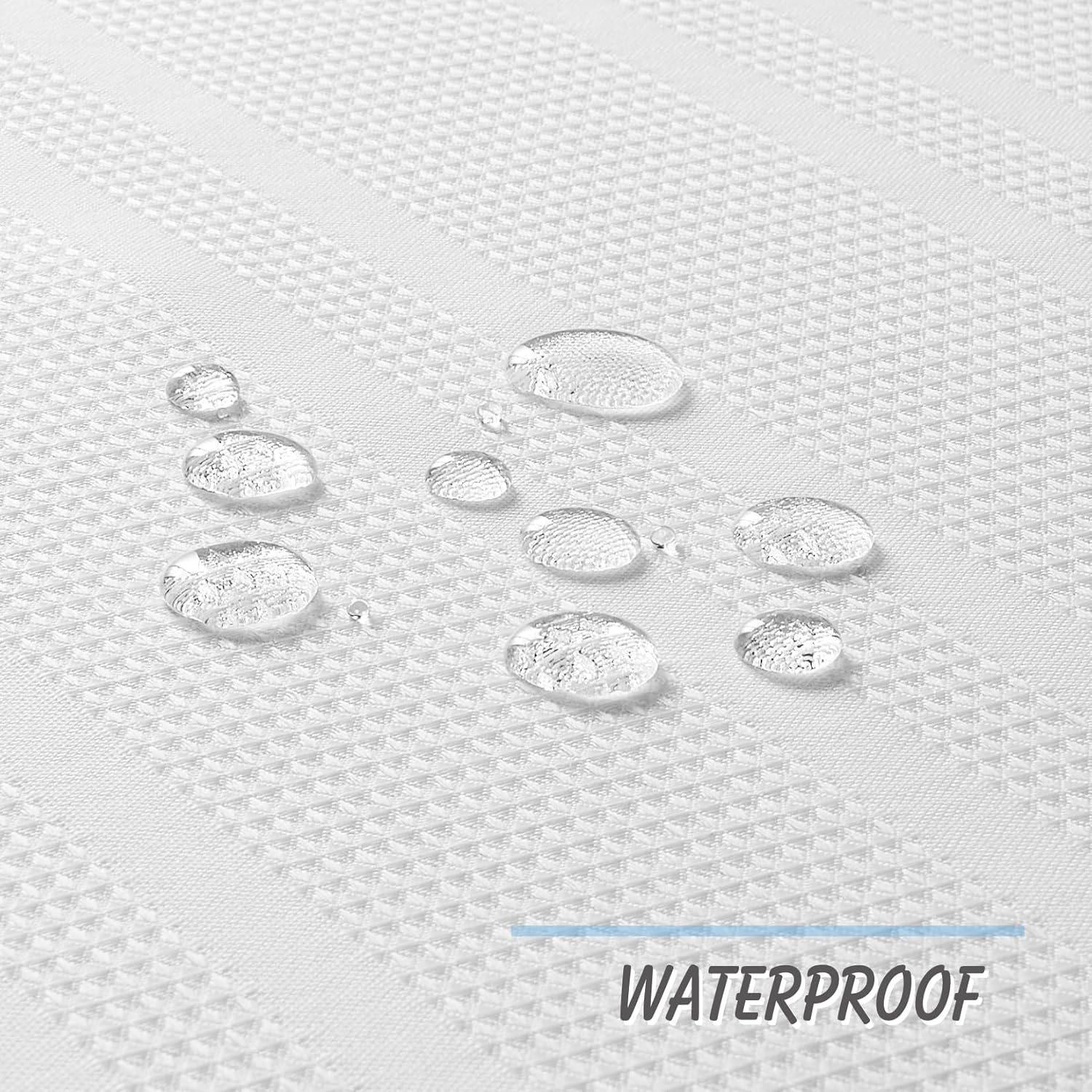 Home Queen White Water Resistant Bathroom Window Curtain, Waffle Textured Half Tier Curtains for Kitchen Cafe, 30" W X 36" L Inches, Set of 2