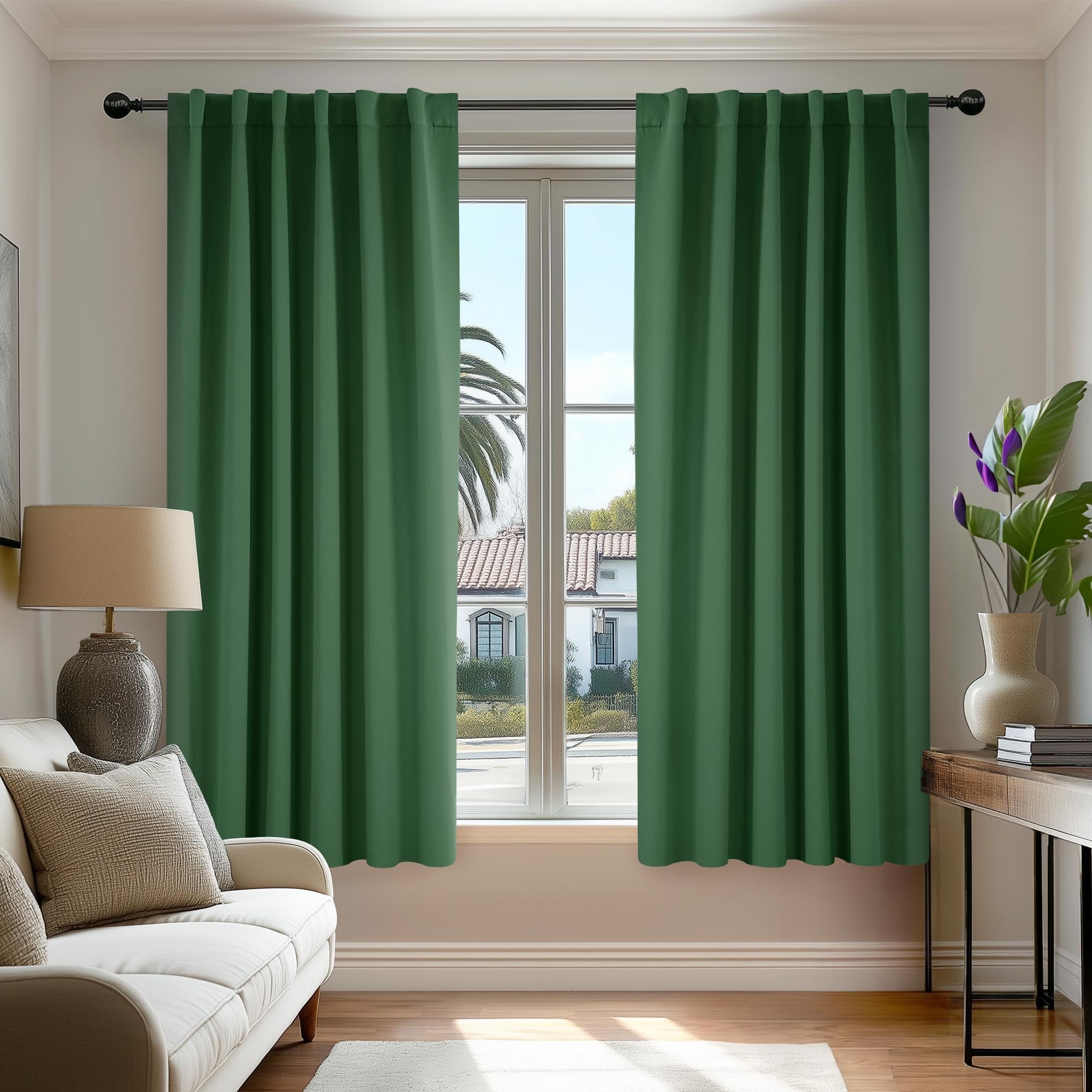 Deconovo Blackout Curtains, Thermal Insulated, W70 x L84 2 Panels, Back Tab, Machine Washable, Room-Darkening Drapes for Bedroom/Living Room Navy Blue