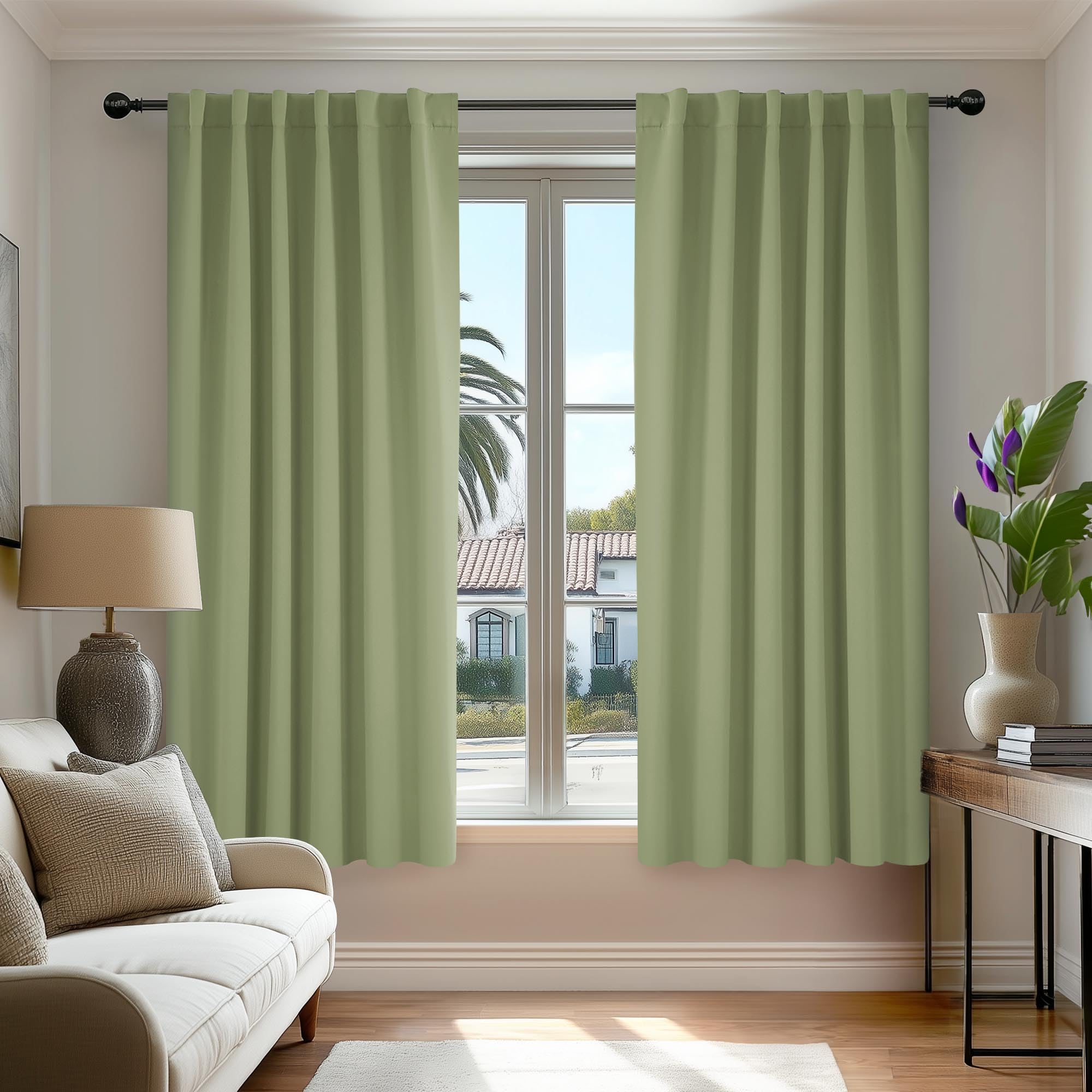 Deconovo Blackout Curtains, Thermal Insulated, W70 x L84 2 Panels, Back Tab, Machine Washable, Room-Darkening Drapes for Bedroom/Living Room Navy Blue