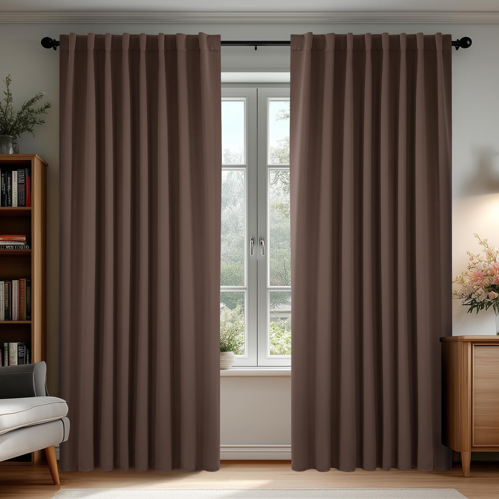 Deconovo Blackout Curtains, Thermal Insulated, W70 x L84 2 Panels, Back Tab, Machine Washable, Room-Darkening Drapes for Bedroom/Living Room Navy Blue