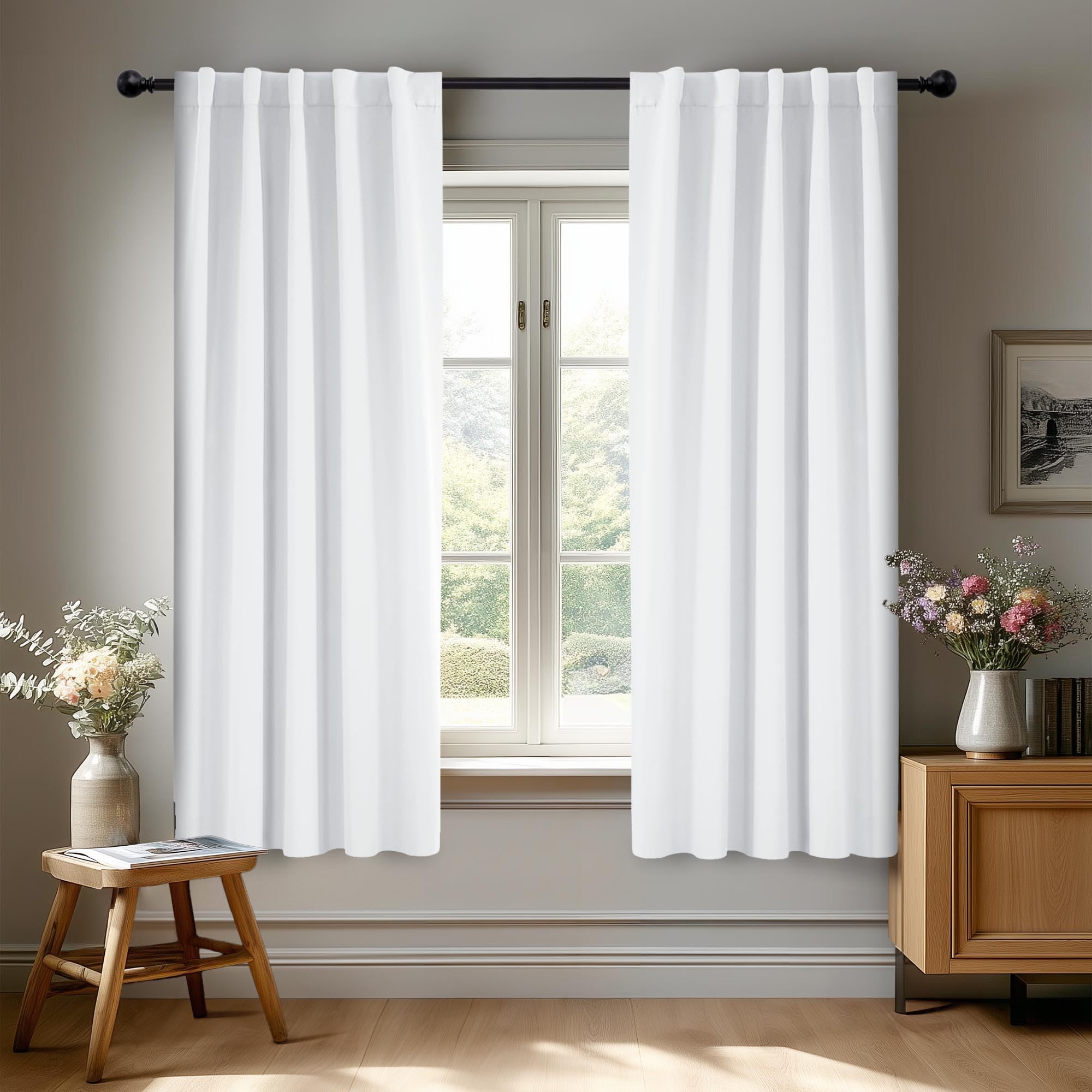 Deconovo Blackout Curtains, Thermal Insulated, W70 x L84 2 Panels, Back Tab, Machine Washable, Room-Darkening Drapes for Bedroom/Living Room Navy Blue