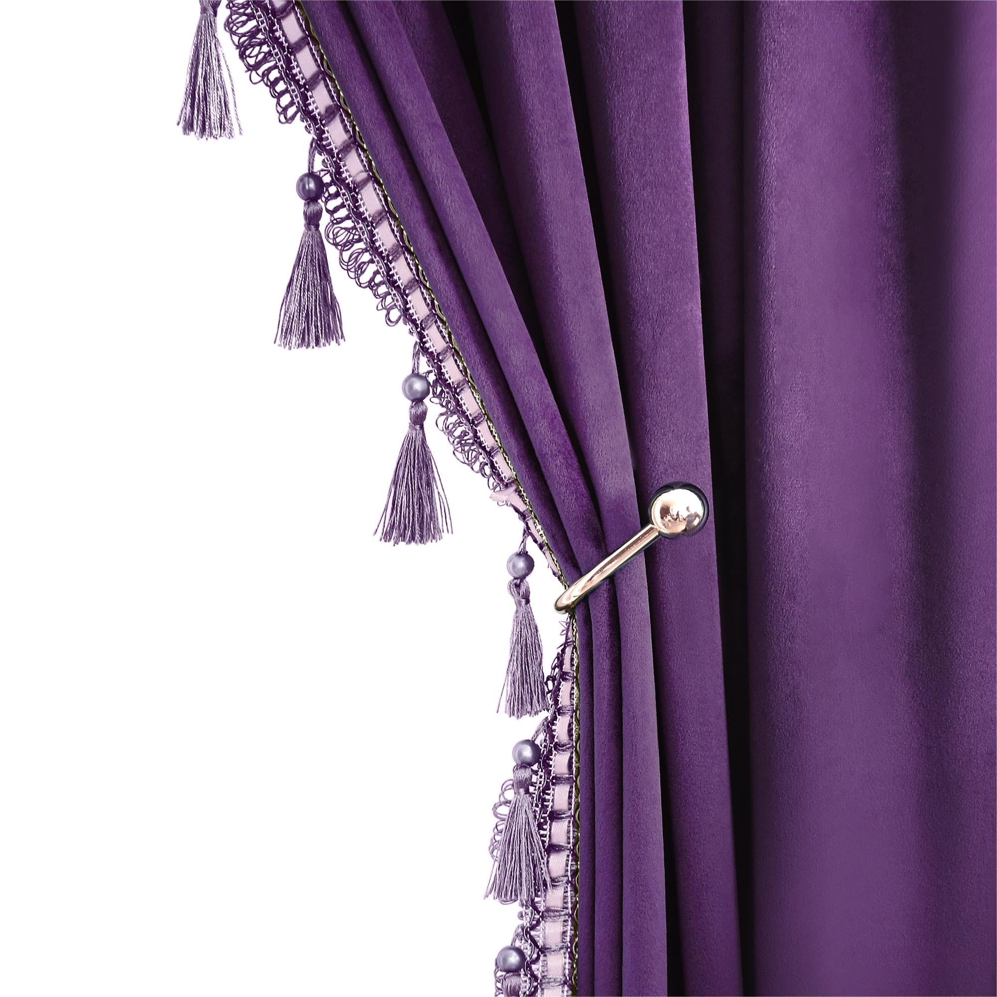 Dark Green Blackout Velvet Curtains 72 inch Length Windows Rod Pocket Drapes with Tassels Soundproof Thermal Curtains for Living room 2 Panels Set 52" x 72"