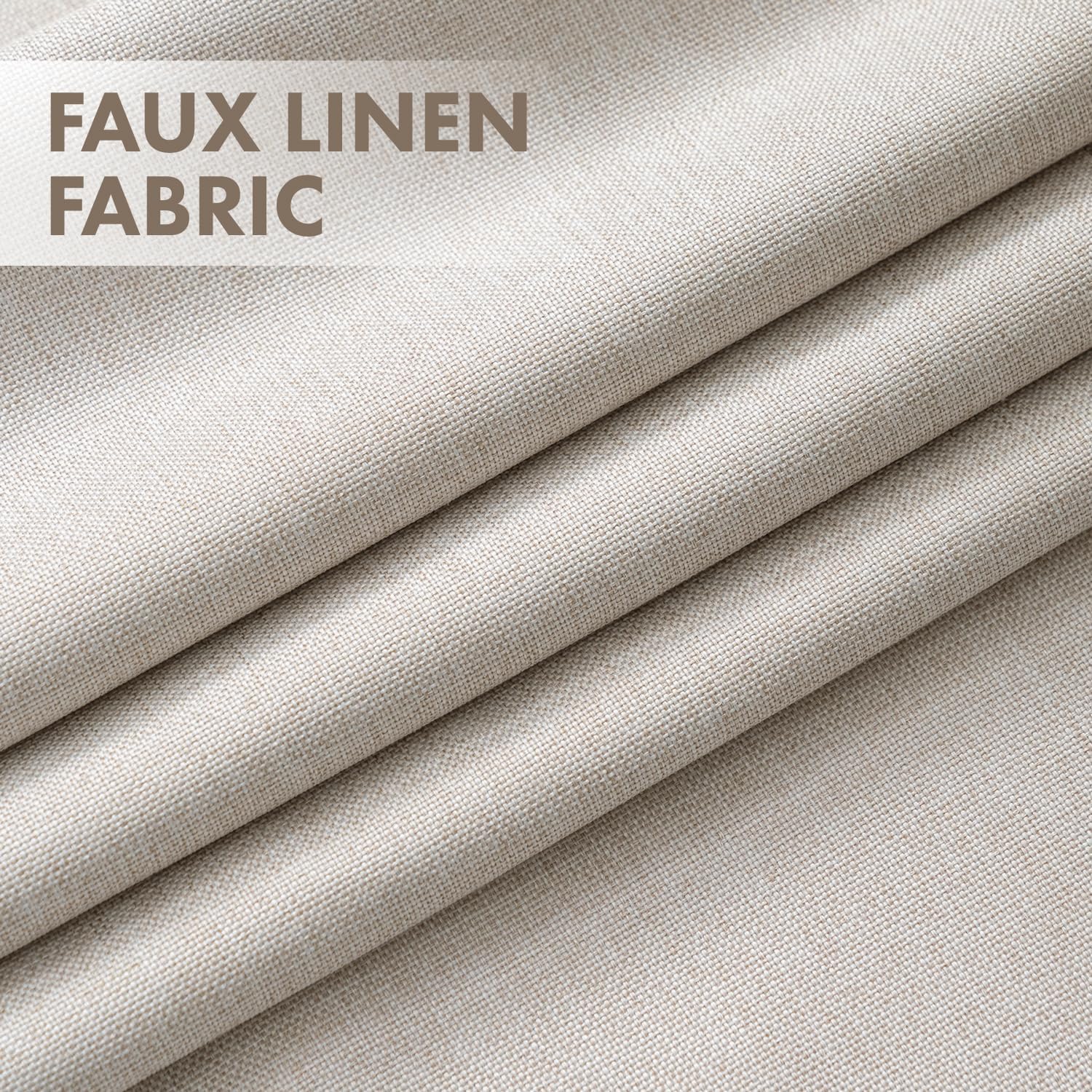 MIULEE 100% Blackout Linen Curtains for Bedroom 84 inches Long, Thermal Insulated Room Darkening Black Out Drapes for Living Room, Back Tab Rod Pocket, 2 Panels Set, 40 Wide x 84 Length, Cream