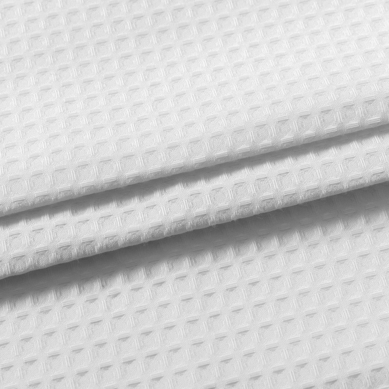 Barossa Design Waffle Weave Half Window Tier Curtains: Small Bathroom Window Curtains Waterproof with 36 inch Length Short Length for Cafe & Kitchen - White, 36"x36" for Each Panel, Set of 2