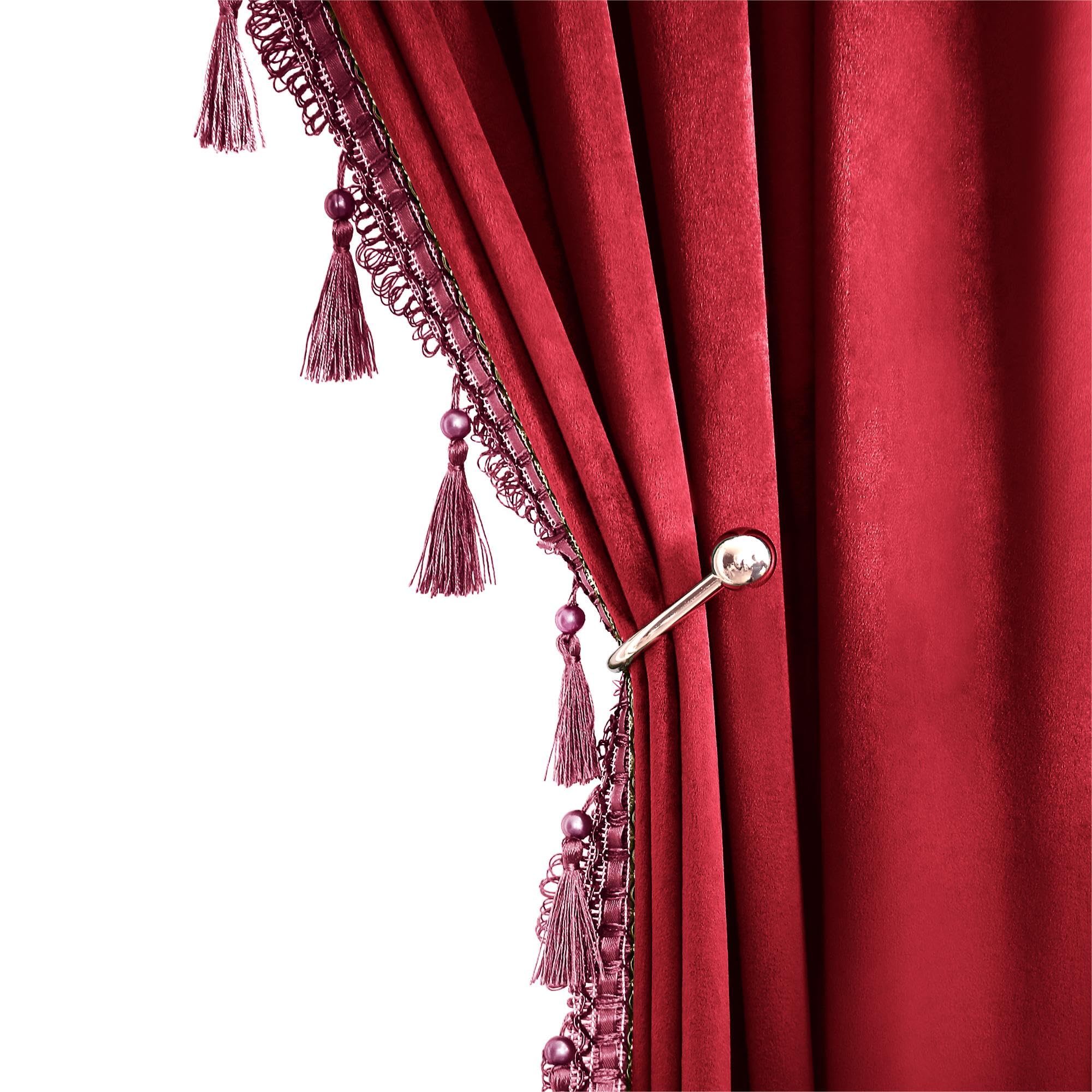 Dark Green Blackout Velvet Curtains 72 inch Length Windows Rod Pocket Drapes with Tassels Soundproof Thermal Curtains for Living room 2 Panels Set 52" x 72"