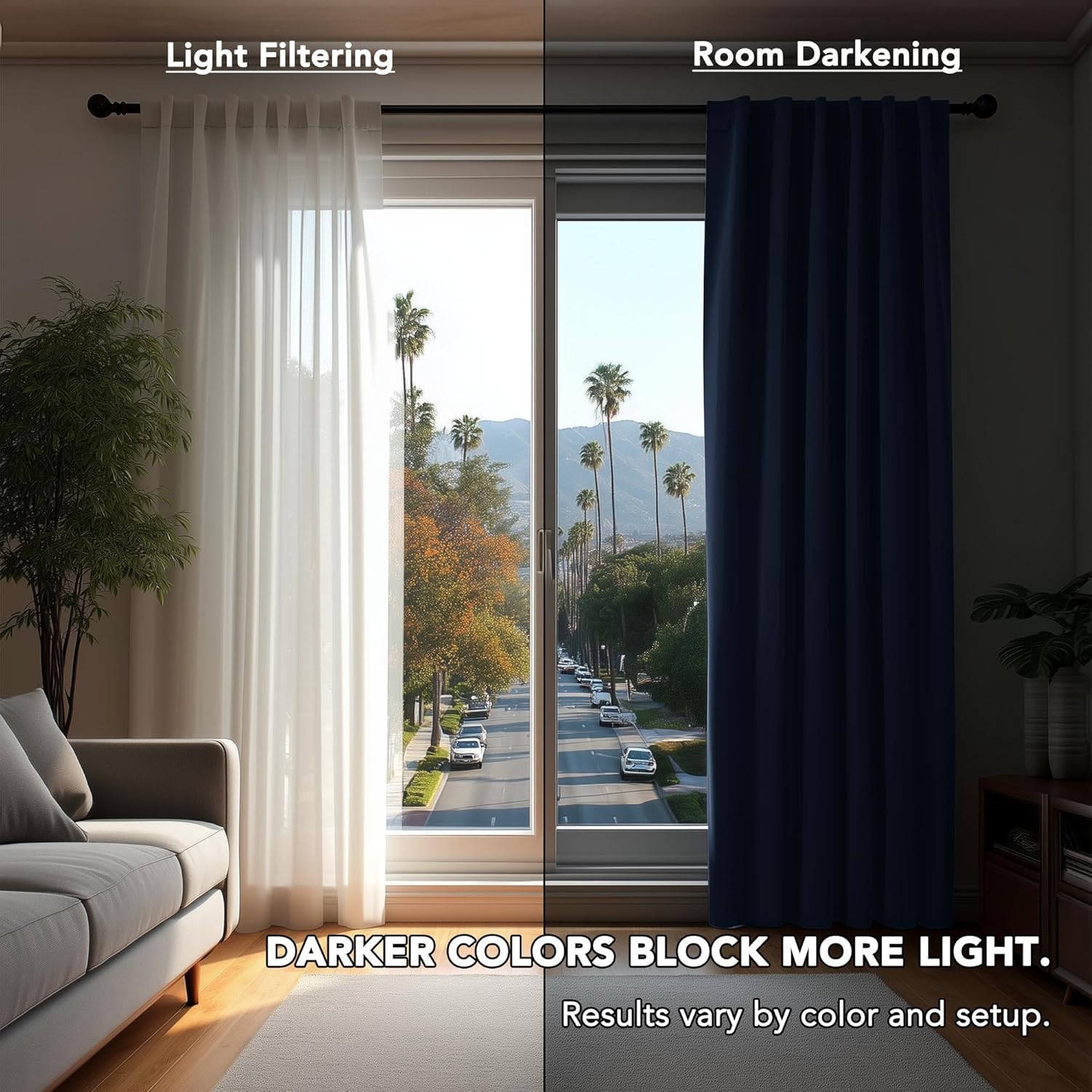 Deconovo Blackout Curtains, Thermal Insulated, W70 x L84 2 Panels, Back Tab, Machine Washable, Room-Darkening Drapes for Bedroom/Living Room Navy Blue