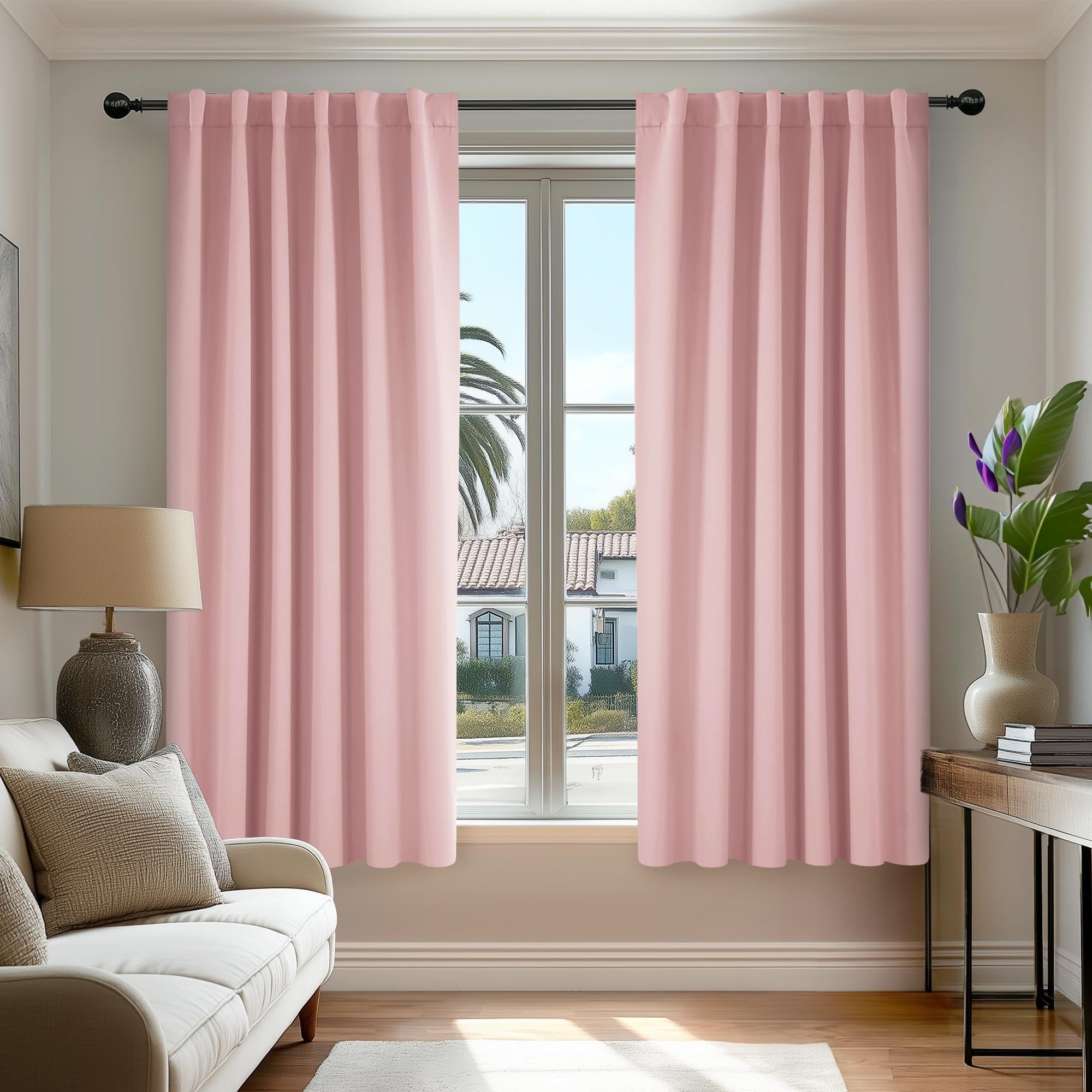 Deconovo Blackout Curtains, Thermal Insulated, W70 x L84 2 Panels, Back Tab, Machine Washable, Room-Darkening Drapes for Bedroom/Living Room Navy Blue