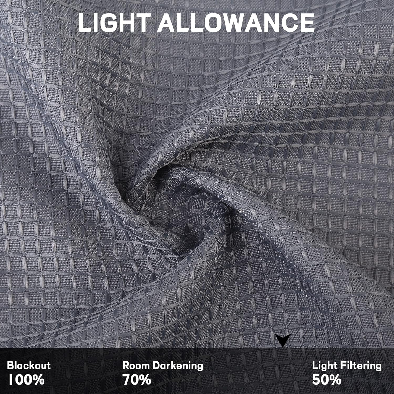 HOMERRY Waffle Textured Short Curtains Small Window Curtains Farmhouse Half Window Tier Curtains Waterproof Kitchen Curtains for Bathroom Kitchen Bedroom Living Room, Grey 30" W x36 L